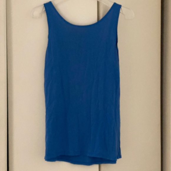 Three Dots I Anthro I Blue Ruffle-Top Tank Top - Picture 3 of 12